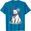 Polar Bear America's 250th 4th of July Outfit Polar Bear America's 250th Patriotic Fireworks Animal Lovers T-Shirt - Sapphire Blue