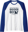 Green Cow Land We're Gonna Need A Bigger Boat Raglan Baseball Tee - Royal Blue/White