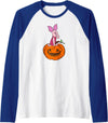 Disney - Halloween Piglet Pumpkin Raglan Baseball Tee - Royal Blue/White
