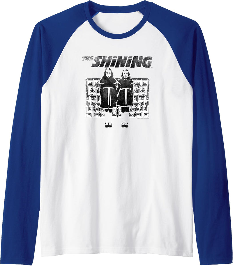 The Shining Twins Maze Raglan Baseball Tee - Royal Blue/White