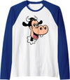 Disney Clarabelle Cow Big Face Costume Raglan Baseball Tee - Royal Blue/White