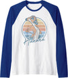 Disney The Lion King Timon Hakuna Retro Portrait Raglan Baseball Tee - Royal Blue/White