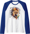 Lion in Lungs Christian Shirts & Gifts You've Got A Lion Inside Of Those Lungs, Christian Religious Raglan Baseball Tee - Royal Blue/White