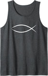 I LOVE JESUS APPAREL ICHTHYS ICHTHUS JESUS FISH CHRISTIAN SYMBOL Tank Top - Dark Heather Grey