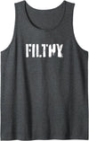 Men's Leather Daddy Bear Gay Shirt Print Apparel Filthy - Funny Gay Pride & LGBT Cruising Inappropriate Tank Top - Dark Heather Grey