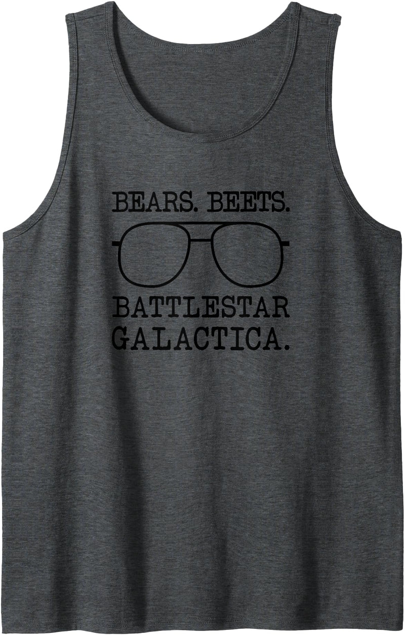 The Office Bears. Beets. Battlestar. Tank Top - Dark Heather Grey