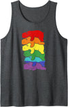 Cute LGBTQ Polar Bear Costume For Men Women Funny LGBT Polar Bear Rainbow Lesbian Gay Pride Womens Mens Tank Top - Dark Heather Grey