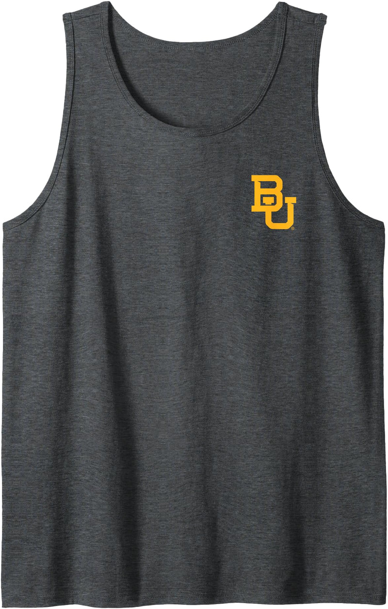 Elite Authentics Baylor Bears Left Chest Icon Officially Licensed Tank Top - Dark Heather Grey