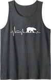 Polar bear bears gifts ECG pulse rate Polar bear heartbeat bear north pole love polar bears Tank Top - Dark Heather Grey