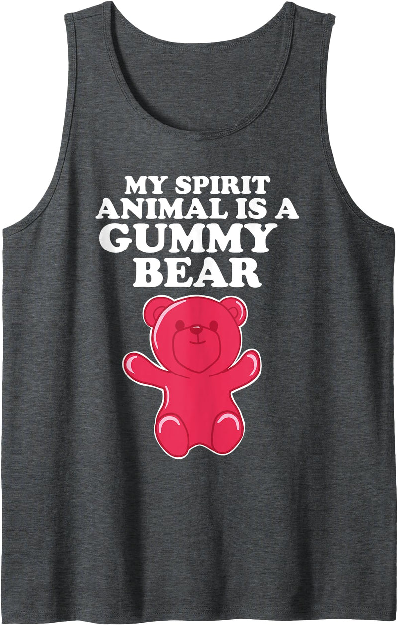 Miftees My Spirit Animal is a Gummy Bear Tank Top - Dark Heather Grey