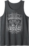 Weekend Forecast Horse Racing Chance of Drinking Derby Tank Top - Dark Heather Grey