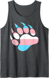 Say Gay Trans Bear Paw - Trans Pride Flag Tank Top - Dark Heather Grey