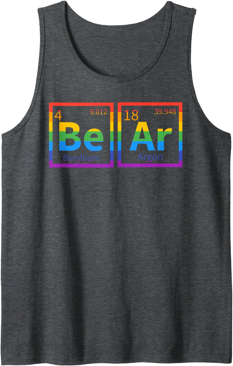 Bear Periodic Table Gay Bear Pride Rainbow LGBT Mens Bear Periodic Table Gay Bear LGBT Pride Rainbow For Gay Bear Tank Top - Dark Heather Grey