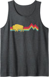 Buffalo Bison Retro Style Vintage Funny Shirt Shop Buffalo Bison Retro Style Vintage Funny 70s 80s Men Women Tank Top - Dark
