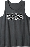 Funny Western Cow Dad Dada Cow Fathers Day Shirts Dada Cow Print Cow Pattern Cow Dad Father's Day Daddy Cow Tank Top - Dark