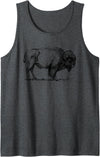 Classic Buffalo Novelty Graphic Tees Unisex Buffalo Shirt American Bison Classic Print Top Tank Top - Dark Heather Grey
