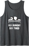 Shitrs & Gifts 50% hungry 50% tired - Cute Panda Bear Animal Tank Top - Dark Heather Grey