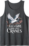 Sandhill Crane Birding Bird Lover SteMi Apparel Sandhill Crane Bird Lover Birdwatching Ornithology Birder Tank Top - Dark Heather Grey