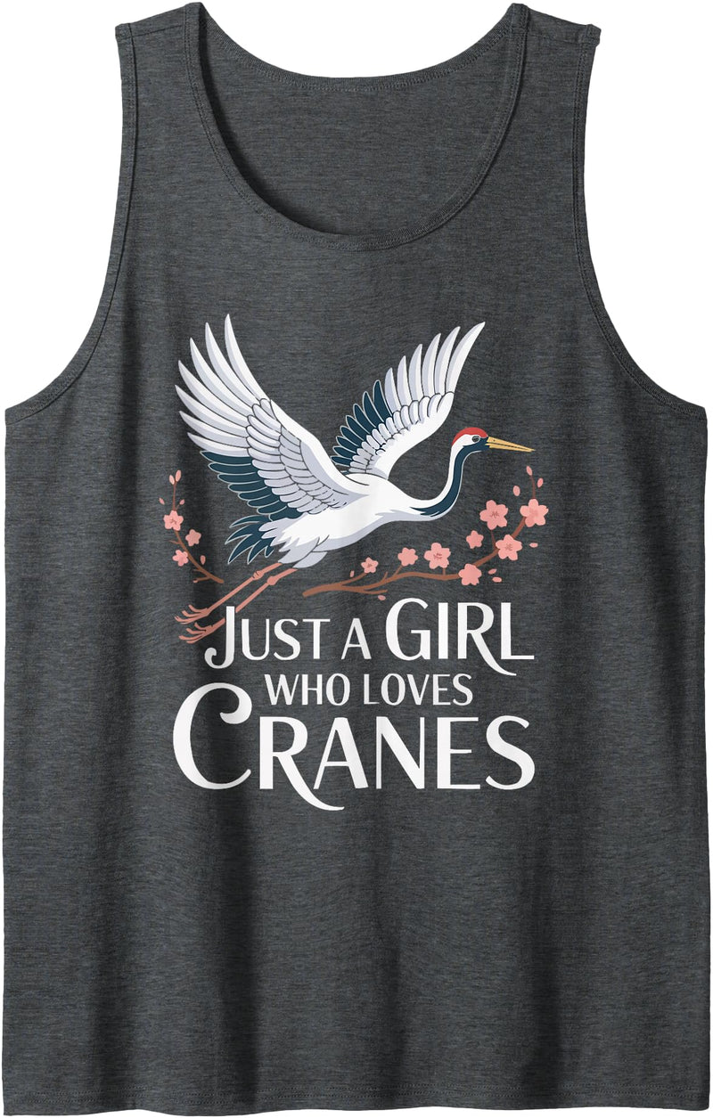 Sandhill Crane Birding Bird Lover SteMi Apparel Sandhill Crane Bird Lover Birdwatching Ornithology Birder Tank Top - Dark Heather Grey