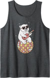 DiscoballAxis1 Funny Polar Bear Disco Dancing Ball Groovy Retro 80s Costume Tank Top - Dark Heather Grey