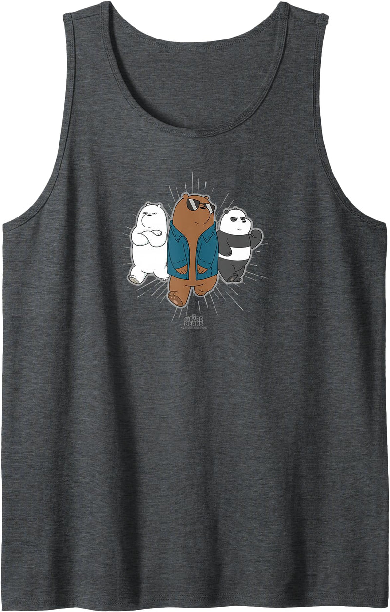 Cartoon Network We Bare Bears Jacket Tank Top - Dark Heather Grey