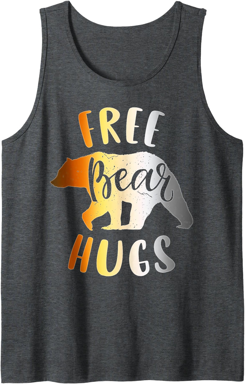 Bear Gay Pride by Content Design Studio Mens Bear Community, Free Bear Hugs, Funny Gay Bear Pride Tank Top - Dark Heather Grey