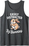 Bunny Design for Men Women Kids Rabbit Hare Bunny Lover Tank Top in Dark Heather Grey