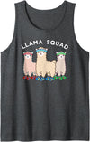Llama Squad Running Jogger Animal Runner Tank Top - Dark Heather Grey