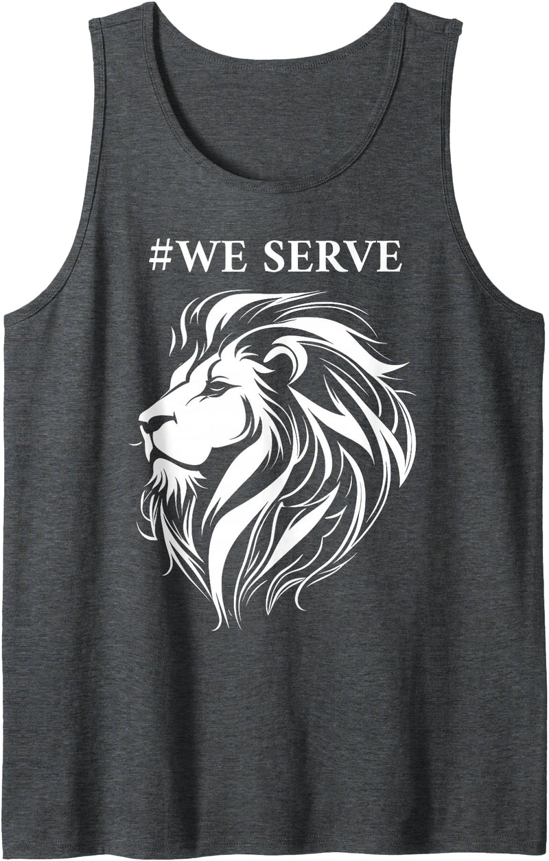 Lions international We Serve Lions outfits Lions club international We Serve Lions Tank Top - Dark Heather Grey