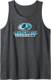 Mossy Oak Fishing Open Water Classic Blue Logo Tank Top - Dark Heather Grey