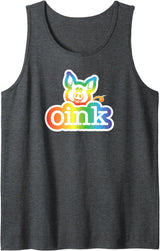 Geekists Pig Pride Funny Pig Pride Gift Rainbow Oink Novelty Animal Humor Tank Top - Dark Heather Grey
