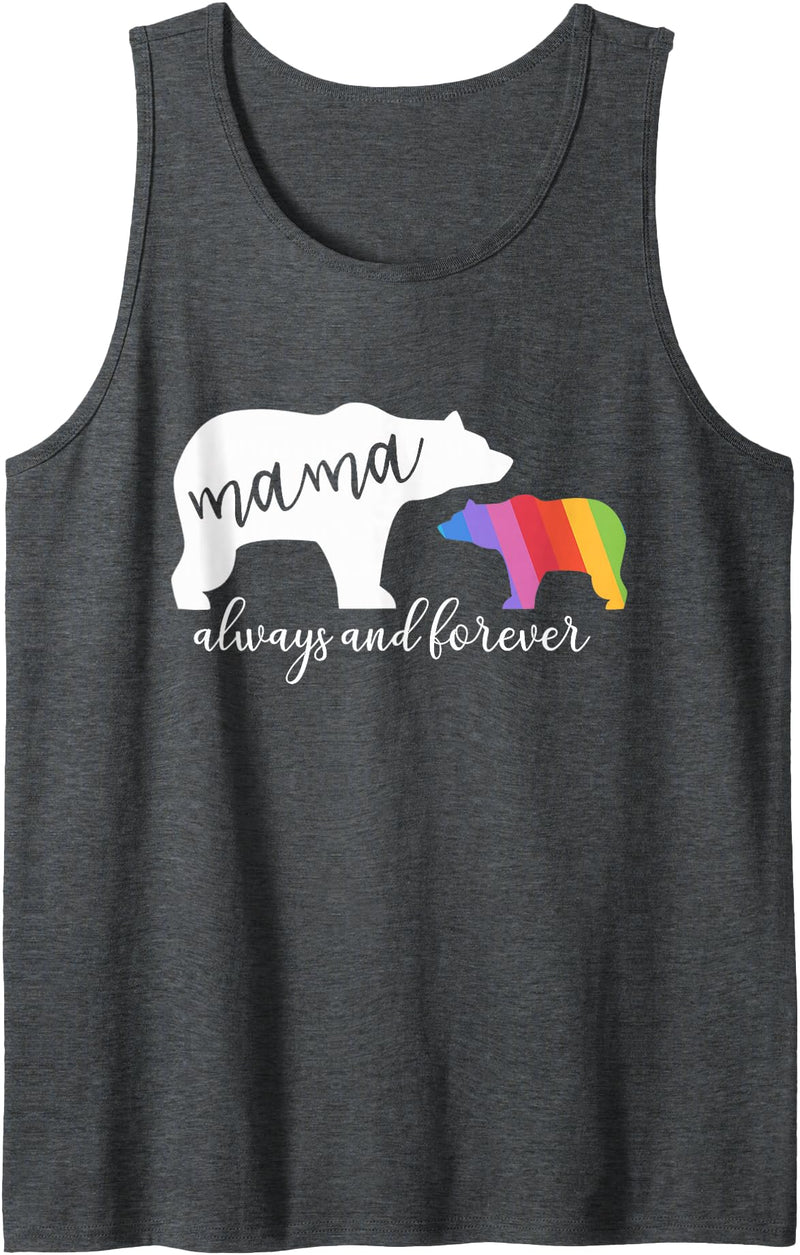 LGBT Gay Pride Shirts Mom Mama Bear for Moms Mama Bear Gay Pride Momma and Mom 2018 LGBTQ Tank Top - Dark Heather Grey