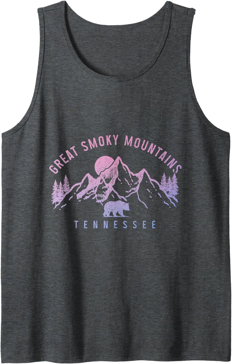 We Love Tennessee - Great Smoky Mountains Great Smoky Mountains Tennessee Mountains Bear Vintage Tank Top - Dark Heather Grey