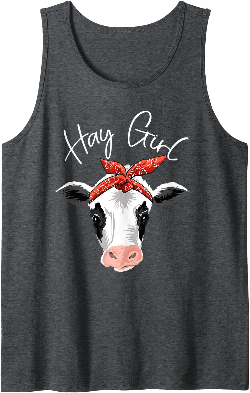 Awesome Domesticated Farming Animal Humor Outfit Hay Girl Farmer Funny Cattle Cow Farm Lovers Gift Women Kids Tank Top -