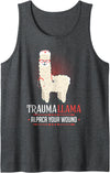 Funny Nurse Day Healthcaren Nicu JD0 Nurse Trauma Llama Alpaca Your Wounds Tank Top - Dark Heather Grey