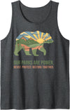 Save Our Parks Resist National Parks Bear Apparels Resist Save Our Parks National Park Bear Nature Protection Tank Top - Dark Heather Grey