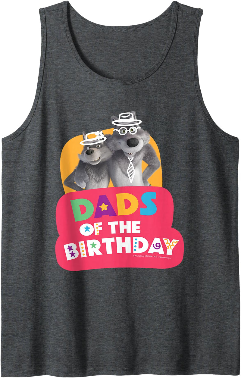 Masha and the Bear Friends. Dads of The Birthday Tank Top - Dark Heather Grey