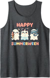 Summerween Halloween Summer Costume Happy Summerween Summer Halloween Ghost Tank Top - Dark Heather Grey