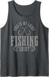 Angeln Apparel Co. - Geschenke für Angler Fishing Saying Angler Gift This Is My Lucky Fishing Tank Top - Dark Heather Grey