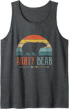 Cute Bear Family Matching Shirts & Gifts Aunty Bear Vintage Retro Aunt Present Auntie Tank Top - Dark Heather Grey