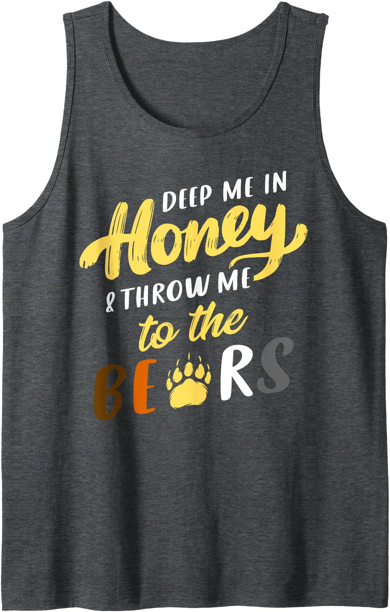 Bear Community Bear Brotherhood Gay Men Gifts Mens Gay Bear Honey Pride Funny LGBT Tank Top - Dark Heather Grey
