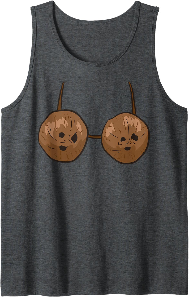 Lustige Kokosnuss Geschenke Coconut Summer Coconuts Bra Funny Coconut Tank Top - Dark Heather Grey