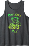 don't care weed bear design don't care weed bear - 420 gifts for stoners - funny weed Tank Top - Dark Heather Grey