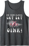 For Pig Racer and Pig Race Lover PIG Race Team Pig Running Team funny Pic Racing Tank Top - Dark Heather Grey