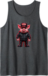 Jay Moe Design I Love Pigs! Fun, Funny, Bold, OINK, Sexy, Gay, Daddy Tank Top - Dark Heather Grey