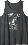 Funny Cow Toilet Tee This is Bullshit, Funny Cow Toilet, Humorous Cow Tank Top - Dark Heather Grey