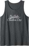 Retro Game Day Classic Bold Appetizer Aesthetic Buffalo Chicken Dip Vintage Inspired Varsity Style Graphic Tank Top - Dark