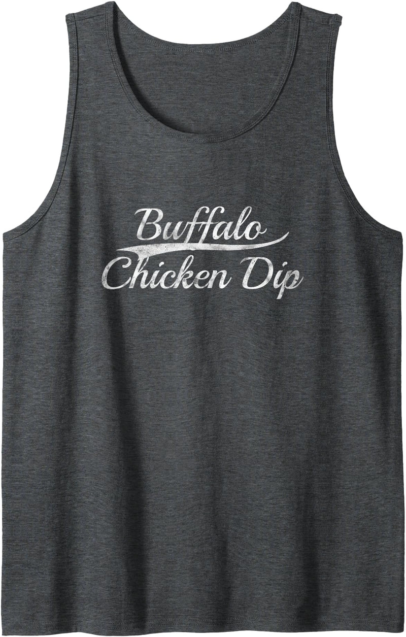 Retro Game Day Classic Bold Appetizer Aesthetic Buffalo Chicken Dip Vintage Inspired Varsity Style Graphic Tank Top - Dark