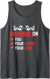 KIngswear Cow Dishonor On You Your Family Your Cow Tank Top - Dark Heather Grey