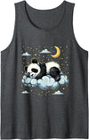 Cute Sleeping Animals Panda Sleeping Moon Napping Sleep Panda Bear Sleepy Animal Tank Top - Dark Heather Grey